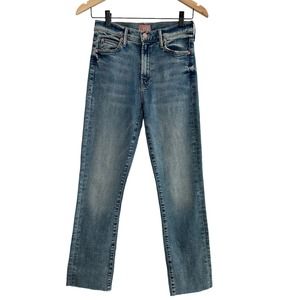 Mother Jeans The Rascal Ankle Fray Women 26 Bonfire Lighting Medium Wash Denim